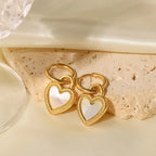 Pearlescent Heart Hoops-Earrings-Yiyae-Yiyae