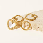 Pearlescent Heart Hoops-Earrings-Yiyae-Yiyae