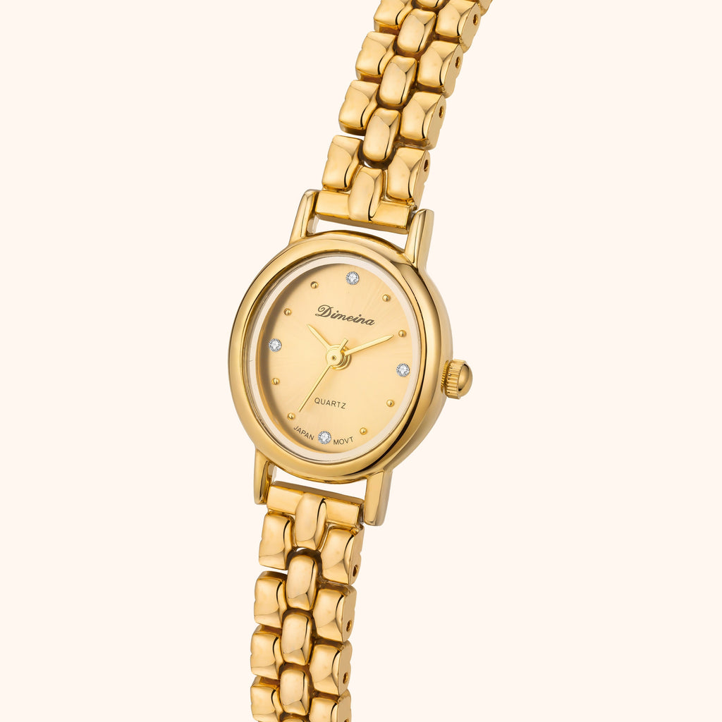 Petite Gold-Tone Watch-Watches-Yiyae-Yiyae