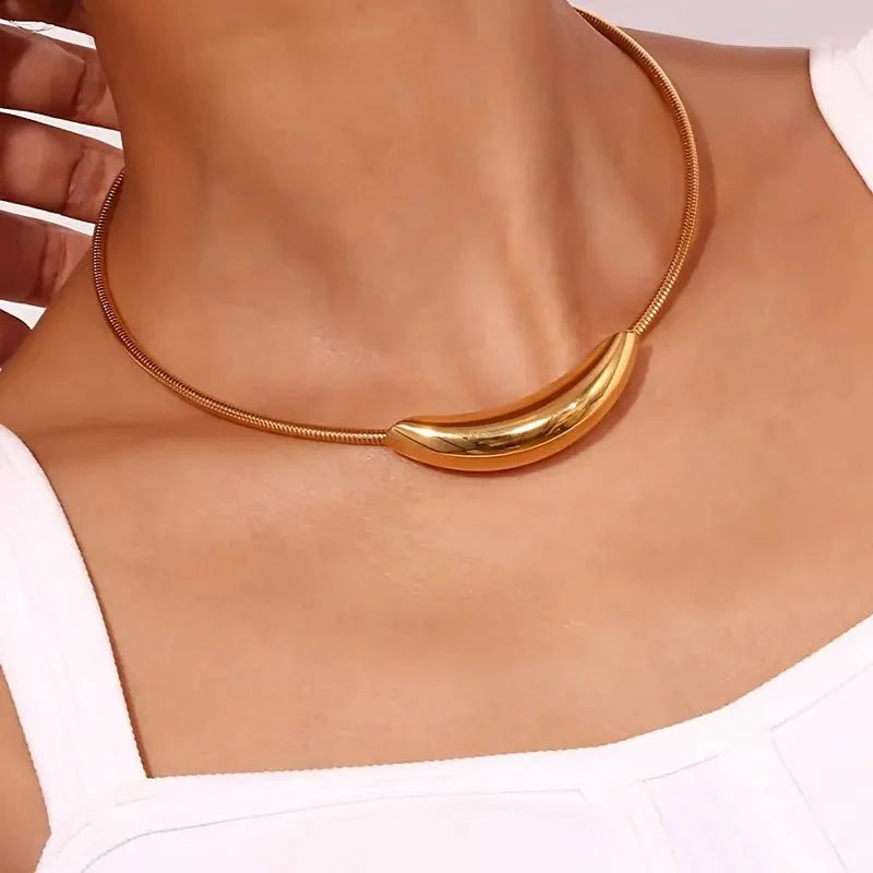 Polished Collar Necklace-Necklaces-Yiyae-Yiyae