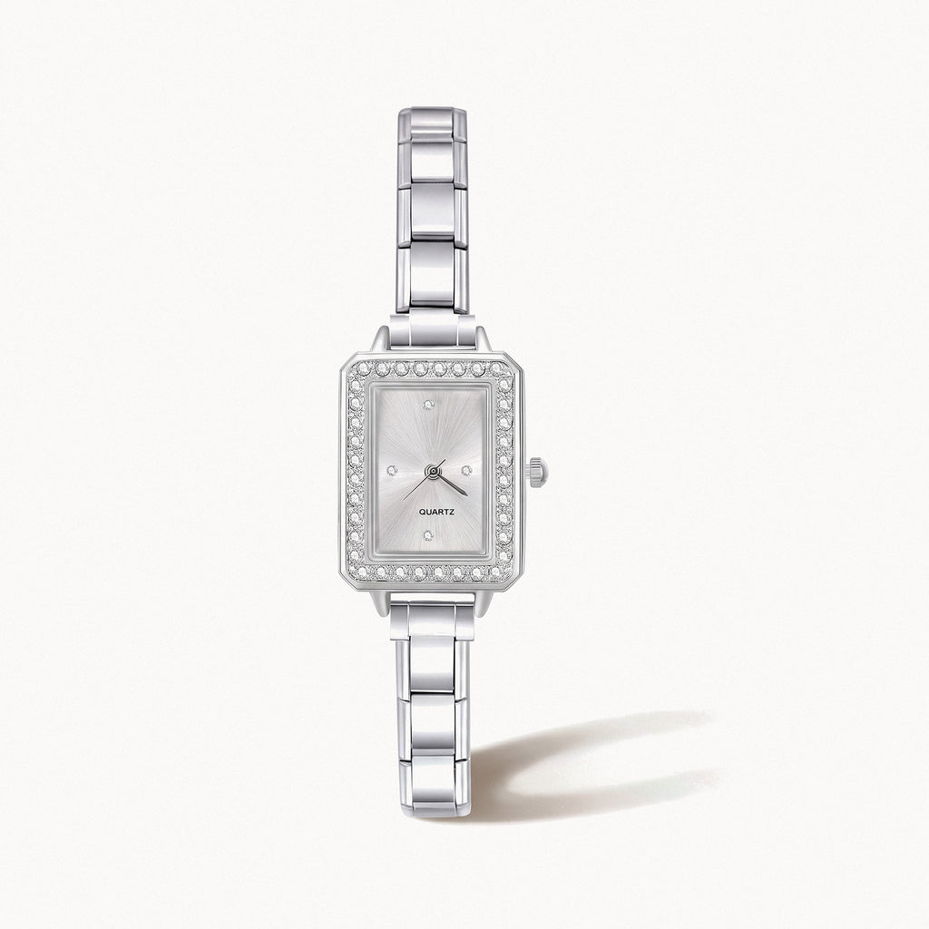 Rectangle Italian Charm Watch-Watches-Yiyae-Silver-Yiyae