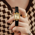 Rectangular Leather-Strap Watch-Watches-Yiyae-Yiyae