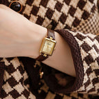 Rectangular Leather-Strap Watch-Watches-Yiyae-Yiyae