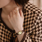 Rectangular Leather-Strap Watch-Watches-Yiyae-Yiyae