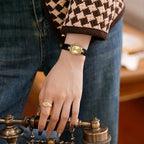 Rectangular Leather-Strap Watch-Watches-Yiyae-Yiyae