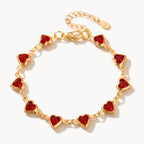 Gold Ruby Chain Bracelet