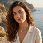 Red Stone Chain Necklace-Necklaces-Yiyae-Yiyae