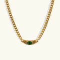 Red Stone Chain Necklace-Necklaces-Yiyae-Emerald-Yiyae