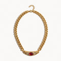 Red Stone Chain Necklace-Necklaces-Yiyae-Ruby-Yiyae