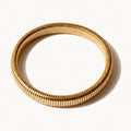 Ribbed Bangle - Gold - Bracelets - Yiyae