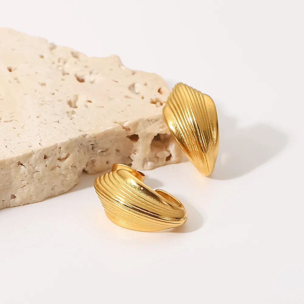 Ribbed Hoop Earrings-Earrings-Yiyae-Yiyae