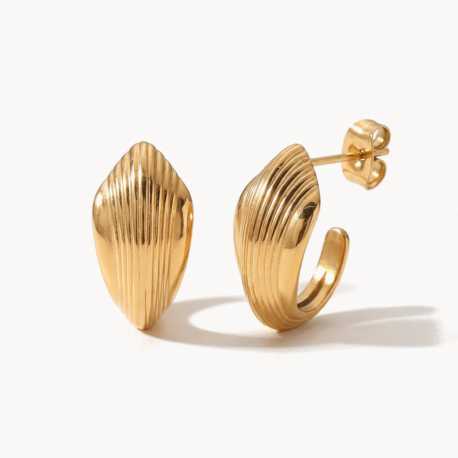 Ribbed Hoop Earrings