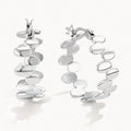 Ripple Hoop Earrings-Earrings-Yiyae-Silver-Yiyae