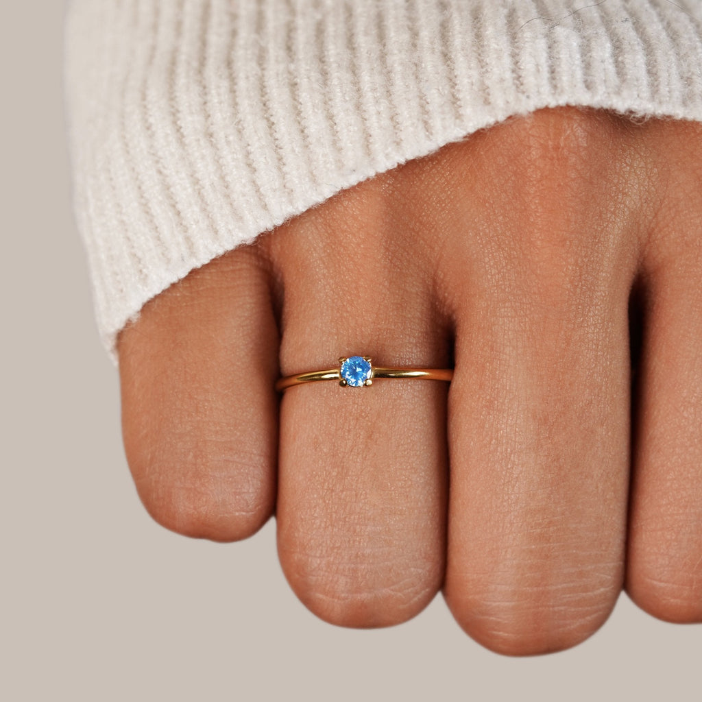 Round Birthstone Ring-Rings-Yiyae-Yiyae