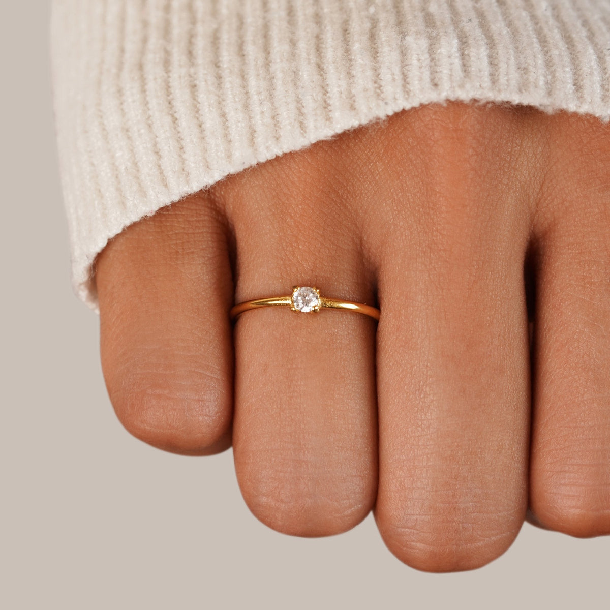 Round Birthstone Ring-Rings-Yiyae-Yiyae