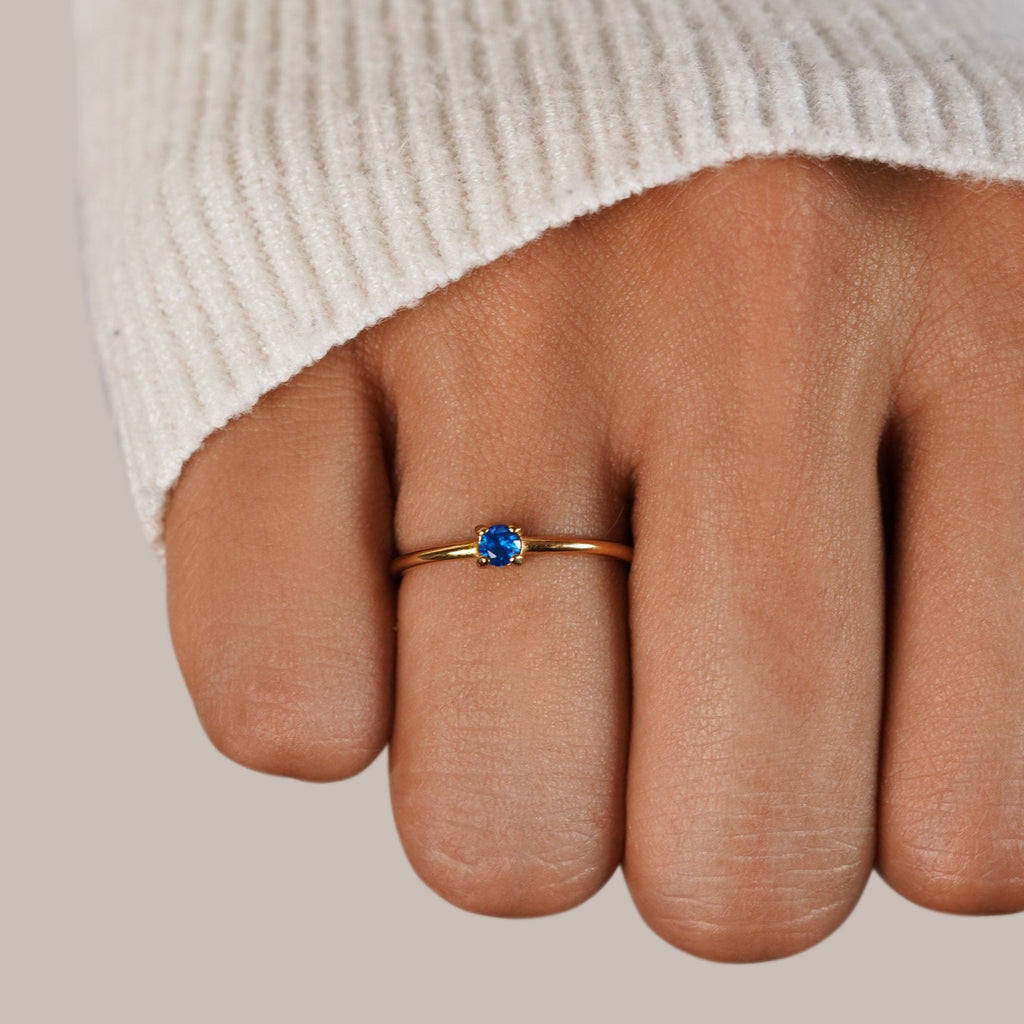Round Birthstone Ring-Rings-Yiyae-Yiyae