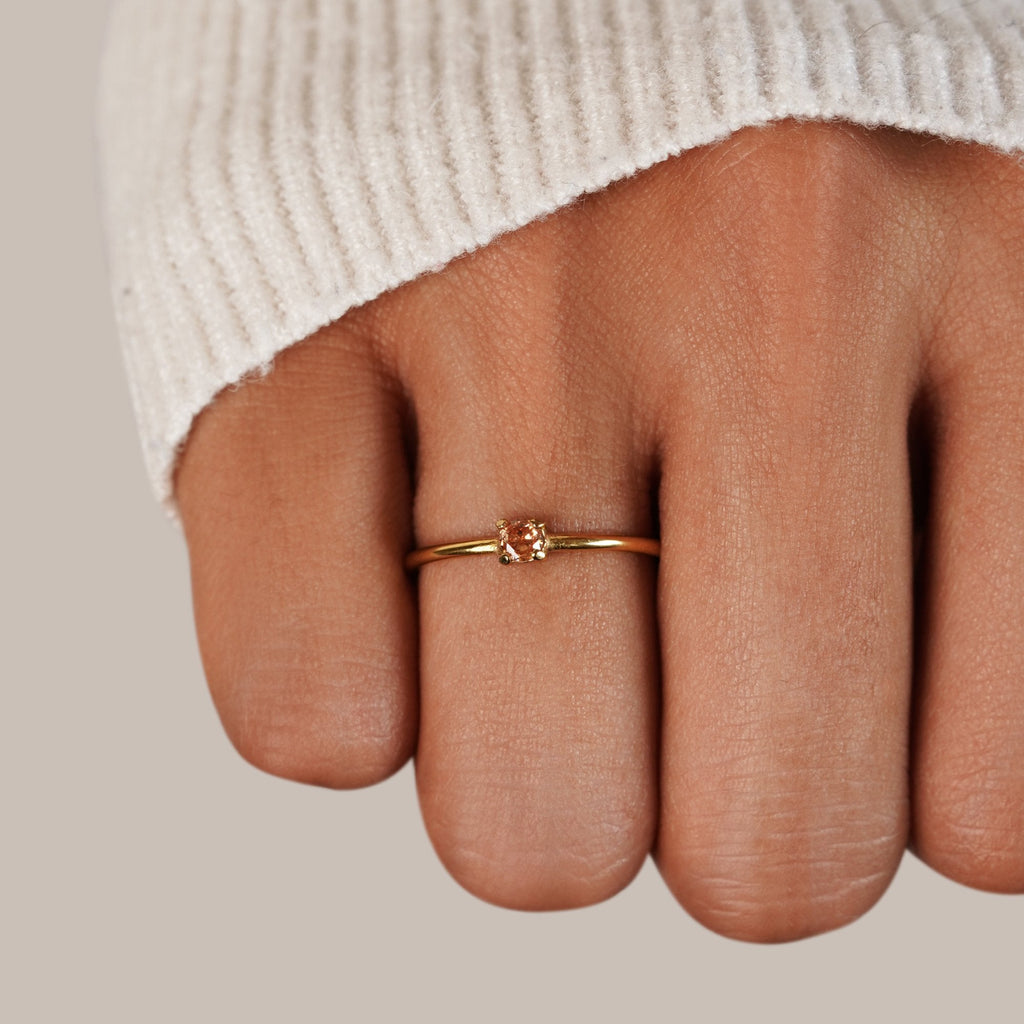 Round Birthstone Ring-Rings-Yiyae-Yiyae