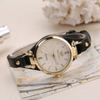 Round Faux Leather Watch-Watches-Yiyae-Yiyae