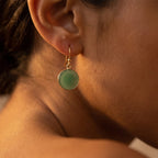 Round Stone Drop Earrings-Earrings-Yiyae-Yiyae