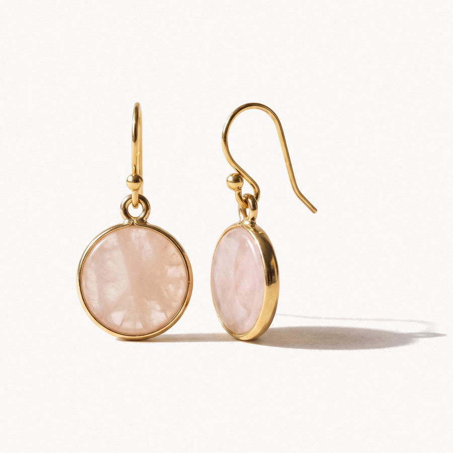 Round Stone Drop Earrings