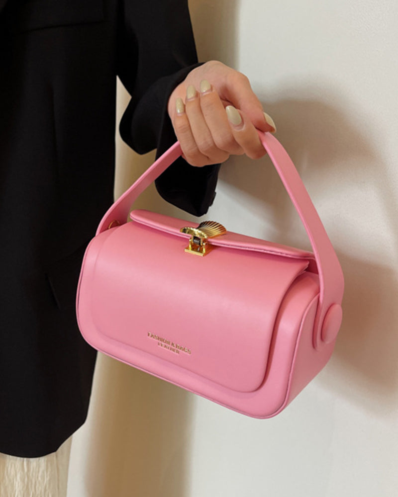 Rounded Box Shoulder Bag-Bags-Yiyae-Pink-Yiyae