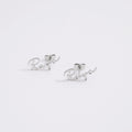 Script Name Stud Earrings-Earrings-Yiyae-Silver-Yiyae