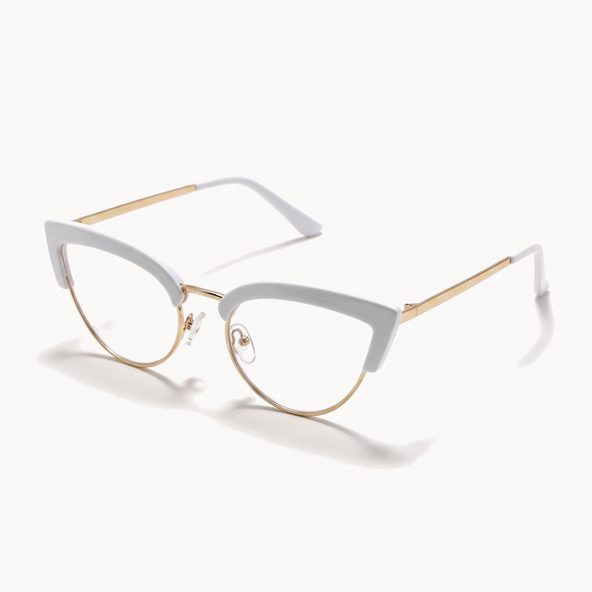 Sculpted Cat Eye Glasses-Frames-Yiyae-White-Yiyae