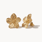 Sculpted Flower Studs-Earrings-Yiyae-Gold-Yiyae