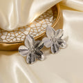 Sculpted Flower Studs-Earrings-Yiyae-Silver-Yiyae