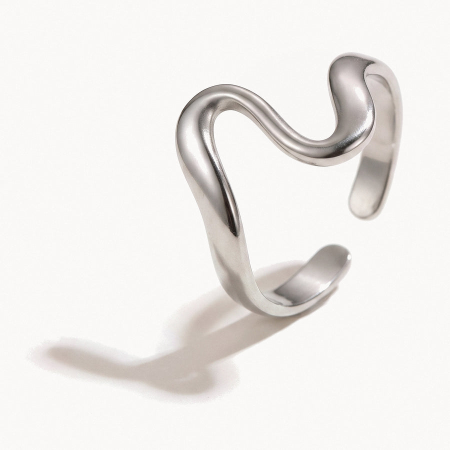 Sculptural Open Wave Ring