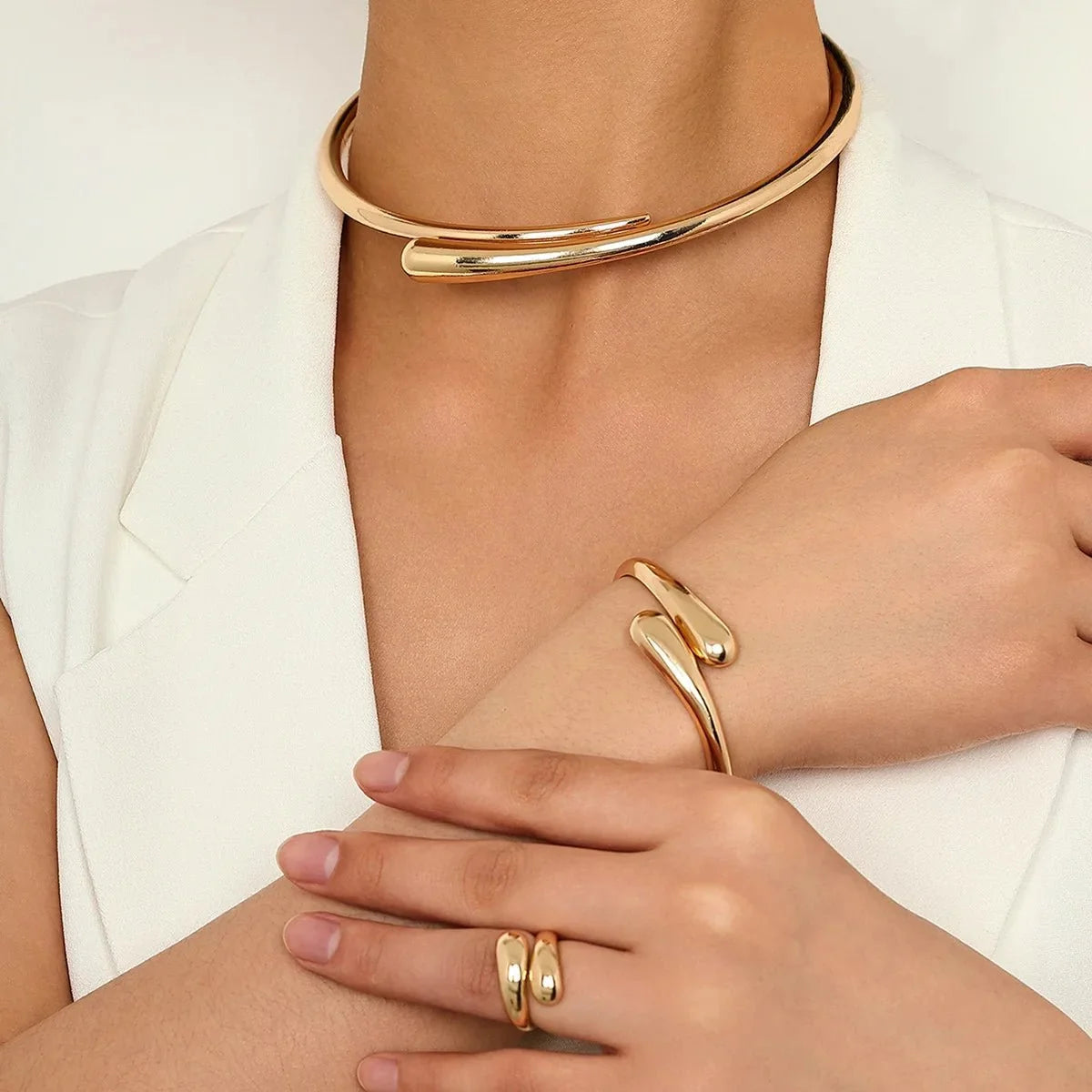 Sculptural Wrap Jewelry Set-Jewelry Sets-Yiyae-Yiyae