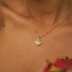 Shell & Pearl Pendant Necklace-Necklaces-Yiyae-Yiyae