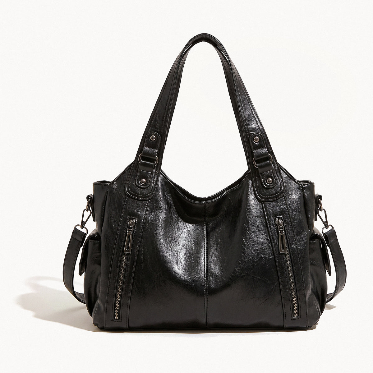Side Pocket Shoulder Bag-Bags-Yiyae-Black-Yiyae