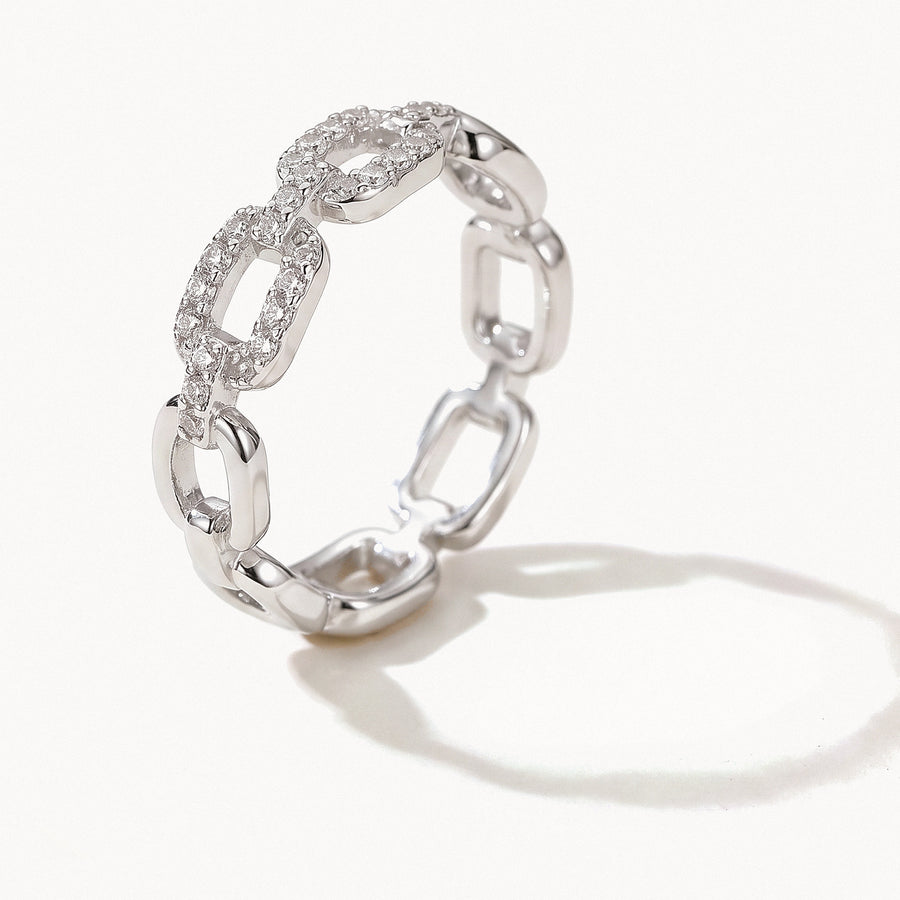 Silver-Tone Chain Link Ring