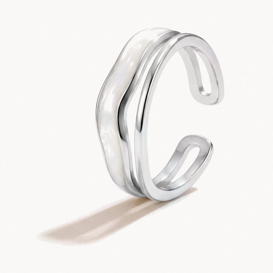 Silver-Tone Crossover Ring