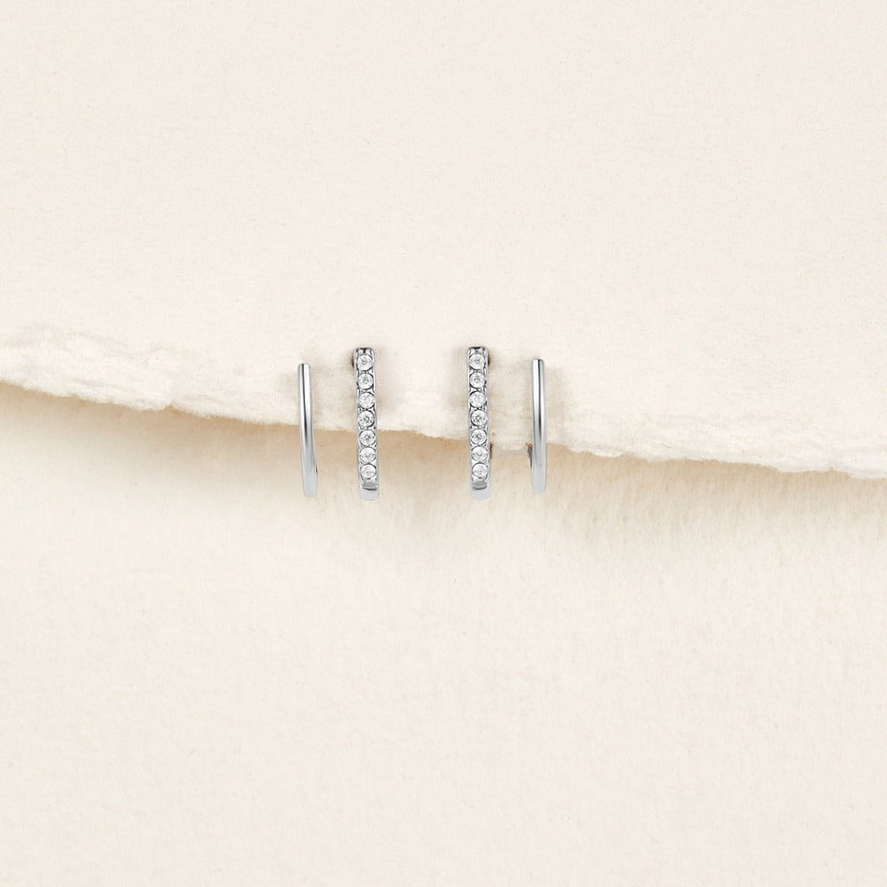 Silver-Tone Crystal Claws-Earrings-Yiyae-Yiyae