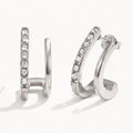 Silver-Tone Crystal Claws-Earrings-Yiyae-Silver-Yiyae