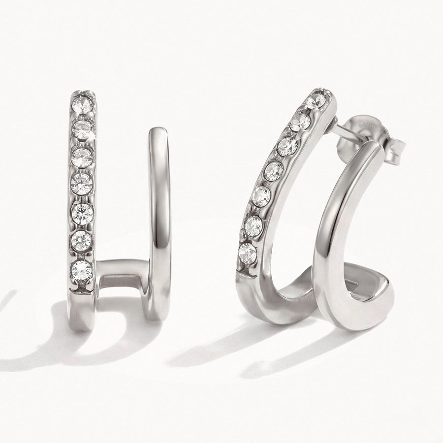 Silver-Tone Crystal Claws