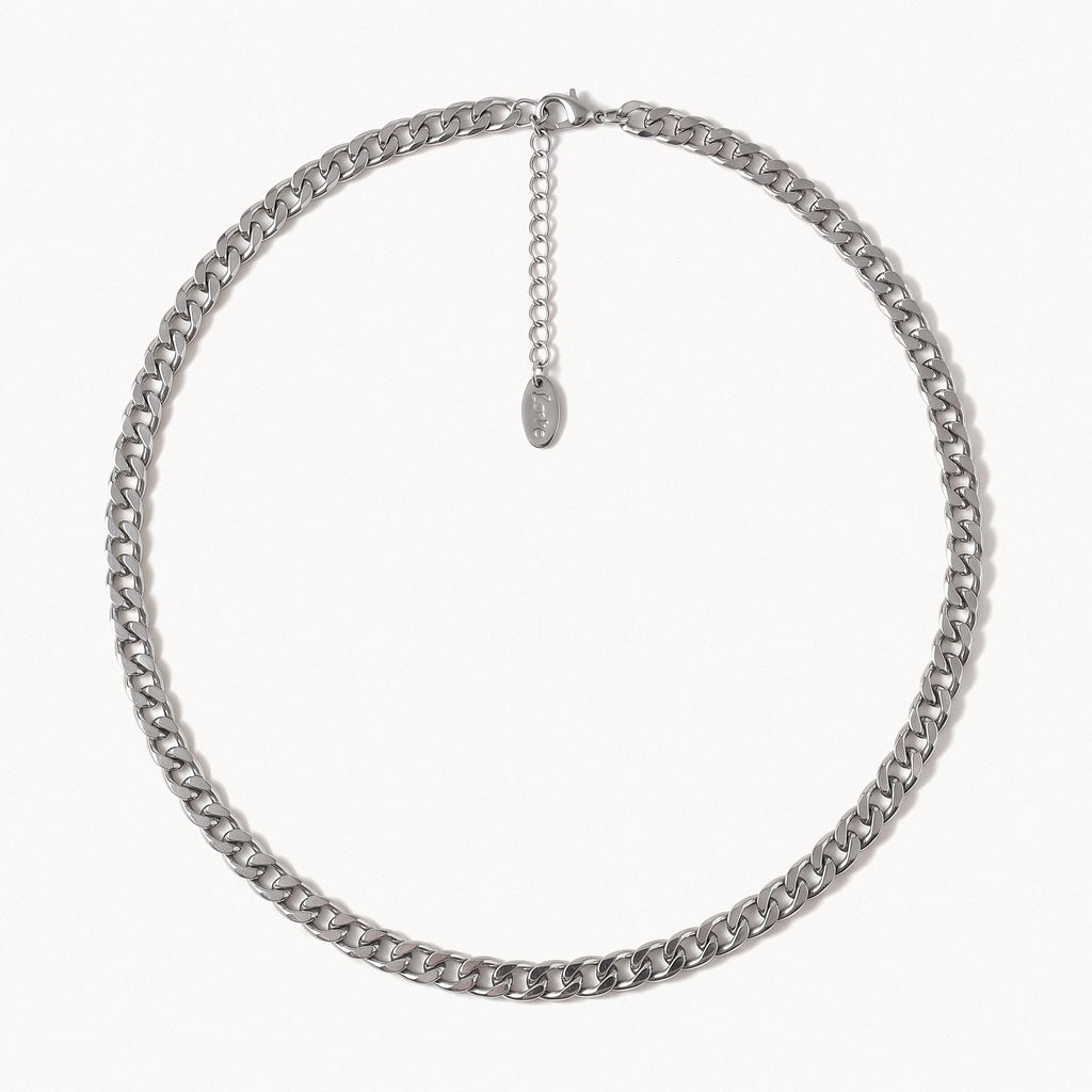 Silver-Tone Curb Chain-Necklaces-Yiyae-White-Gold-Yiyae
