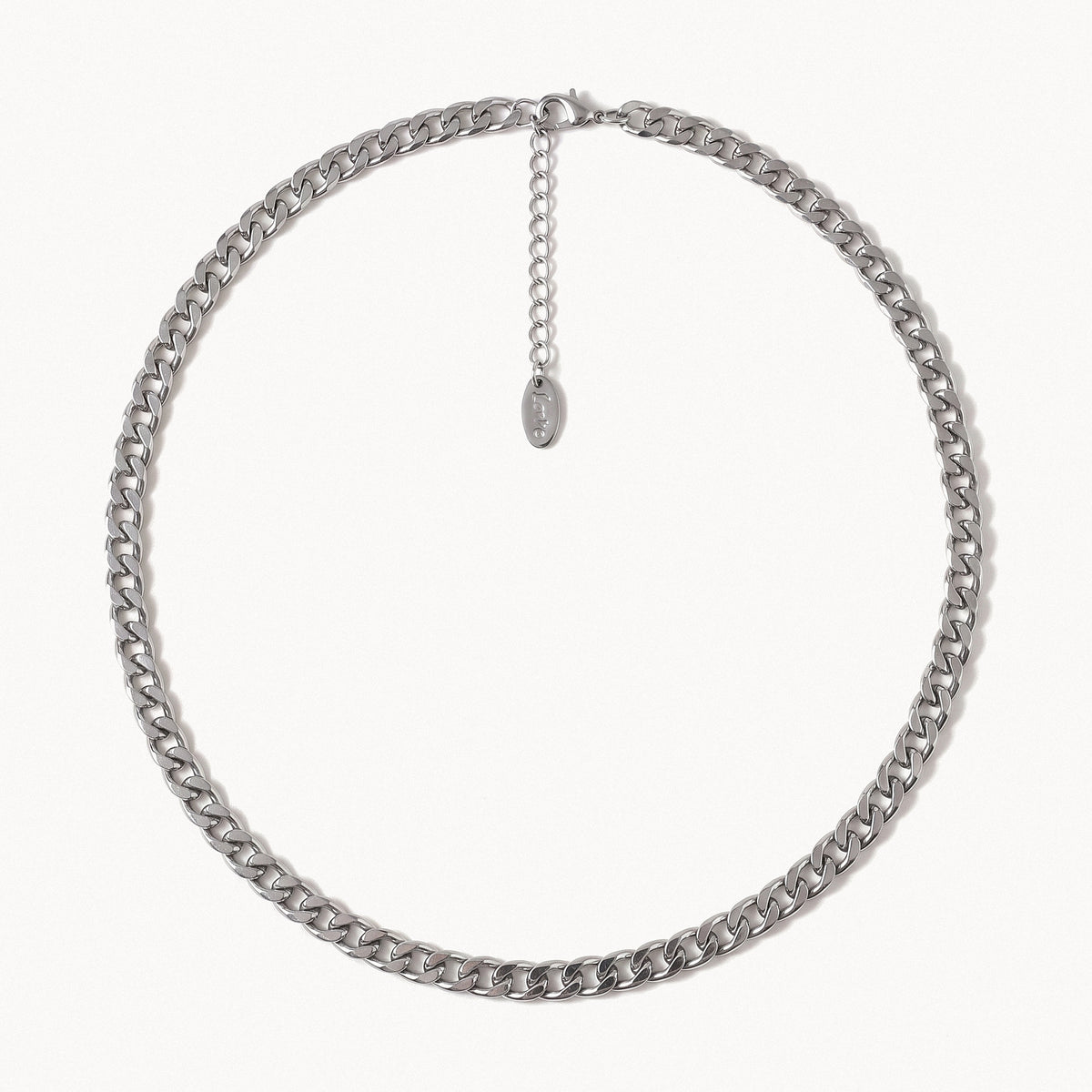 Silver-Tone Curb Chain-Necklaces-Yiyae-White-Gold-Yiyae