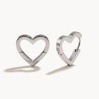 Silver-Tone Heart Earrings-Earrings-Yiyae-Silver-Yiyae