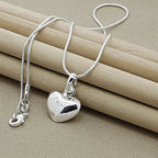 Silver-Tone Heart Necklace-Necklaces-Yiyae-Yiyae
