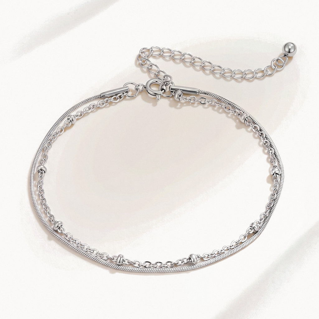 Silver-Tone Layered Bracelet-Bracelets-Yiyae-Silver-Yiyae