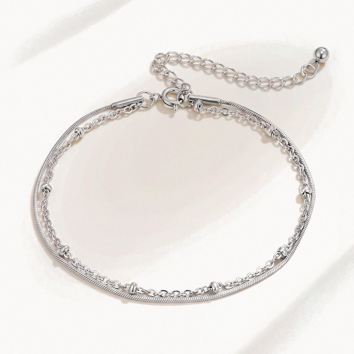 Silver-Tone Layered Bracelet-Bracelets-Yiyae-Silver-Yiyae