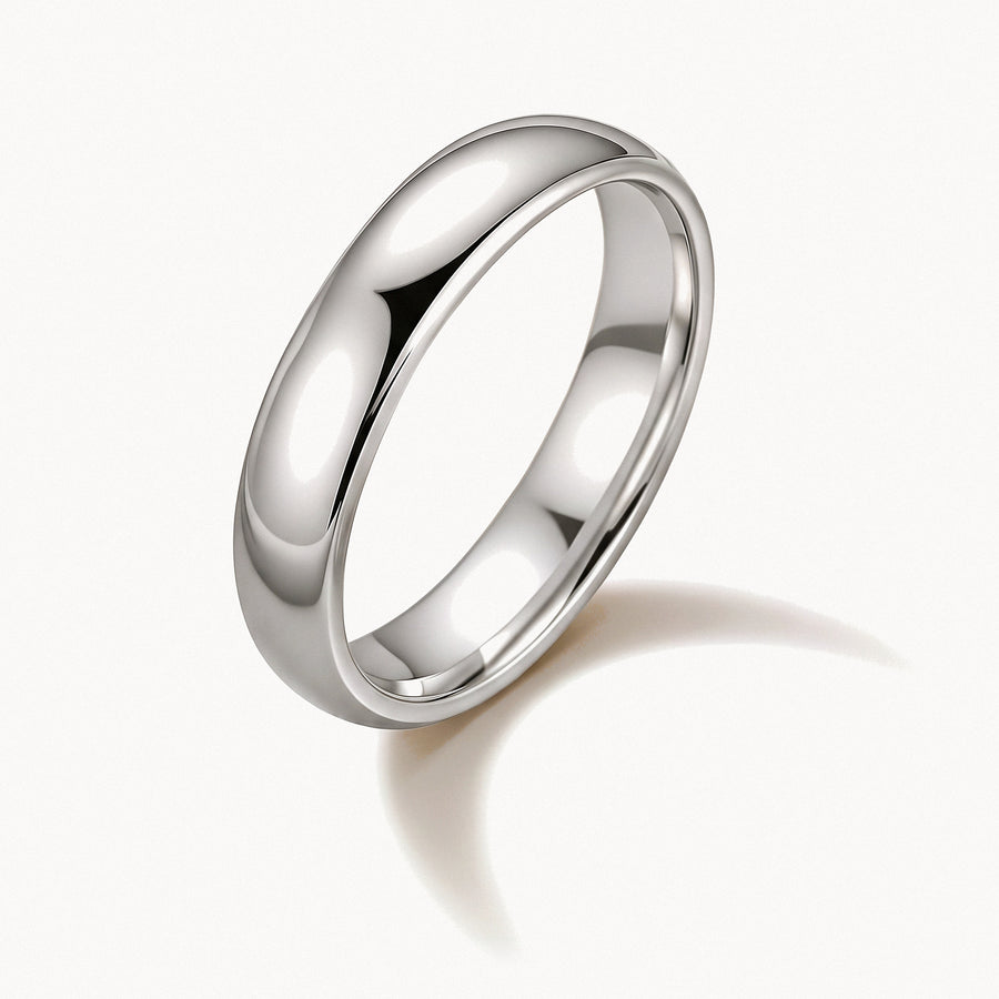 Silver-Tone Polished Band Ring