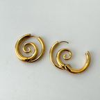 Silver-Tone Spiral Studs-Earrings-Yiyae-Yiyae