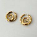 Silver-Tone Spiral Studs-Earrings-Yiyae-Gold-Yiyae