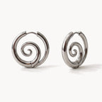 Silver-Tone Spiral Studs-Earrings-Yiyae-Silver-Yiyae