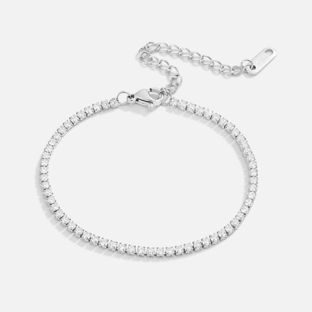 Silver-Tone Tennis Bracelet-Bracelets-Yiyae-Yiyae