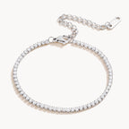 Silver-Tone Tennis Bracelet-Bracelets-Yiyae-Silver-Yiyae